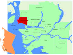 Lage in der Region Metro Vancouver