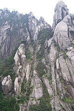 Carved steps to Tiandu Peak