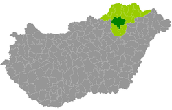 Miskolc District within Hungary and Borsod-Abaúj-Zemplén County.