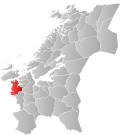 Kart over Hemne Tidligere norsk kommune