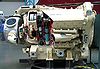 A cutaway Napier Deltic engine on display at the National Railway Museum