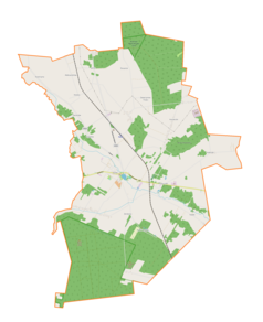 Mapa konturowa gminy Panki, w centrum znajduje się punkt z opisem „Panki”