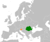 Location map for Romania and Slovenia.