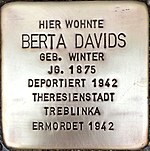 Stolperstein für Berta Davids (Klever Straße 3)