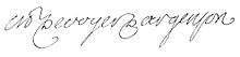 Unterschrift Marc-Pierre d’Argenson