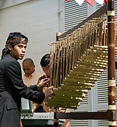 Angklung is an intangible cultural heritage element