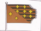 The flag of medieval Tarson shown on the Villadestes atlas kept in the Topkapi Museum[8][5], now modern Tarsus (1428)