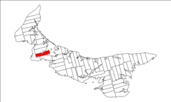 Map of Prince Edward Island highlighting Lot 16