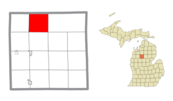 Location within Missaukee County and the state of Michigan