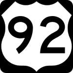 Straßenschild des U.S. Highways 92