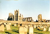 Whitby Abbey, North Yorkshire, from opposite headland