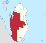 Map of Qatar with Al-Rayyan highlighted