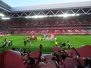 Das vollbesetzte Stadion vor dem Spiel gegen den AS Nancy am 17. August 2012