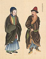 Uyghur people from Hami, in Anxi subprefecture. Huang Qing Zhigong Tu, 1769.[209]