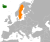 Location map for Iceland and Sweden.