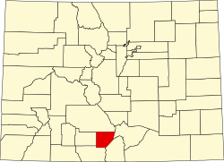 Karte von Alamosa County innerhalb von Colorado