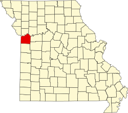 Karte von Jackson County innerhalb von Missouri