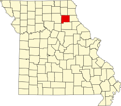 Karte von Shelby County innerhalb von Missouri