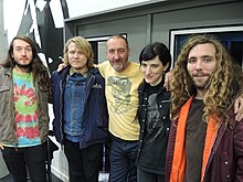 Emily Rose Epstein (second from right) with the Ty Segall band and Marc Riley in 2014