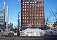 Occupy Buffalo protesters camp, Niagara Square, Buffalo New York