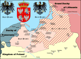 Kraliyet Prusyası harita üzerinde