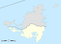 Mapa konturowa Sint Maarten, na dole znajduje się punkt z opisem „Sint Maarten Little League Stadium”