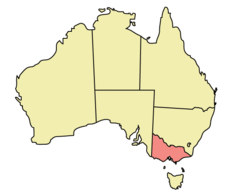 Map of Australia with Victoria highlighted