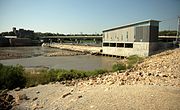 Bowersock Dam with the bridges in the background