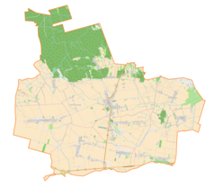 Mapa konturowa gminy Czarnożyły, w centrum znajduje się punkt z opisem „Czarnożyły”