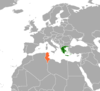 Location map for Greece and Tunisia.