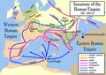 Invasions of the Roman Empire (100-500 AD).