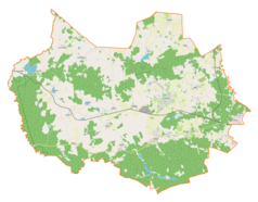 Mapa konturowa gminy Jonkowo, blisko centrum u góry znajduje się punkt z opisem „Kamienna Góra”