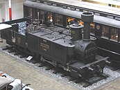 Lokomotive Reihe I „Kladno“ der Bu­schtěhrader Eisenbahn von 1855, ausgestellt im Technischen National­museum Prag.