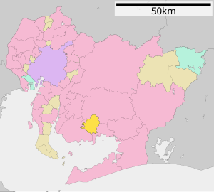 Lage Kōtas in der Präfektur