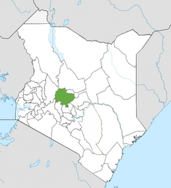 Location of Laikipia County (Green)