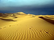 Die Farbe des Sandes wechselt mit der Tageszeit oder mit den Wetterbedingungen