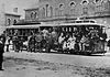 The cable tram in Melbourne at its opening in 1885