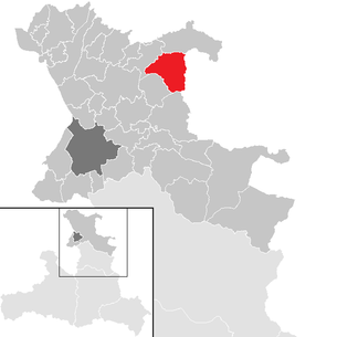 Lage der Gemeinde Neumarkt am Wallersee im Bezirk Salzburg-Umgebung (anklickbare Karte)