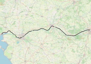 Spoorlijn Tours - Saint-Nazaire op de kaart