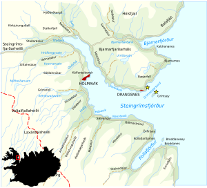 Karte des Steingrímsfjörðurs