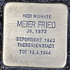 Stolperstein Sandweg 34 Fried Meier