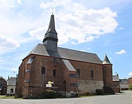 Backsteinkirche der Renaissance aus dem 16. Jh. in Archon (Département Aisne). Backsteingotik gibt es erst 80 km weiter nördlich