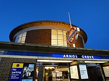 Arnos Grove Station on the Piccadilly Line