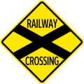 W20 Railway crossing ahead