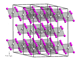 Kristalstructuur van ijzer(III)chloride ■ Fe3+ ■ Cl−