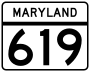 Maryland Route 619 marker