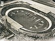 Luftaufnahme des Olympiastadions während der Olympischen Spiele von 1928