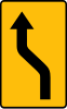 T-18b "plate indicating unexpected change of road direction – to the left"