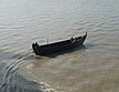 Sampan at the sea anchorage close to Yangon (Rangoon) - trading for the anchored ships.