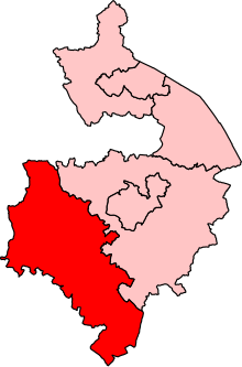 Map showing the location of the Stratford-on-Avon constituency in Warwickshire under the boundaries created by the 2023 boundary review and first used at the 2024 general election.